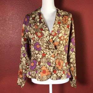 VTG Anne Klein II 100% Silk faux wrap top